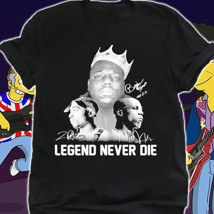 Tupac Shakur 2pac DMX Legend never die signatures shirt t-shirt shirt
