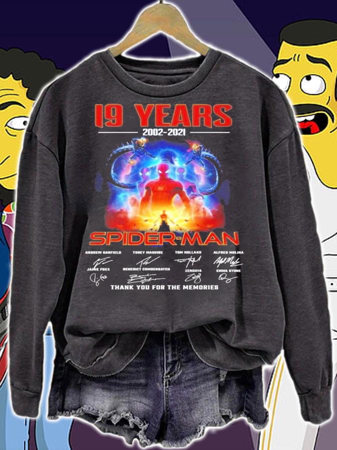 19 years 2002-2021 Spider Man Marvel signatures shirt