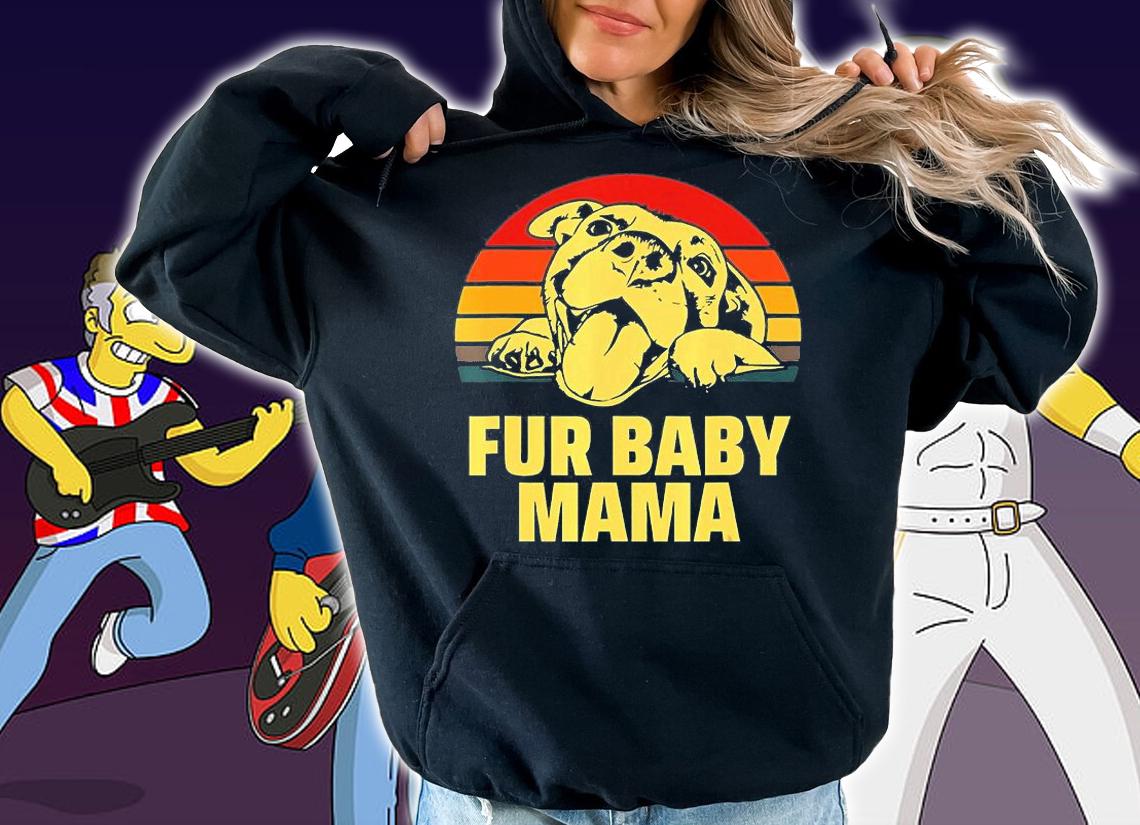 Fur Baby Mama Happy Pitbull Dog Mom T-Shirt hoodie