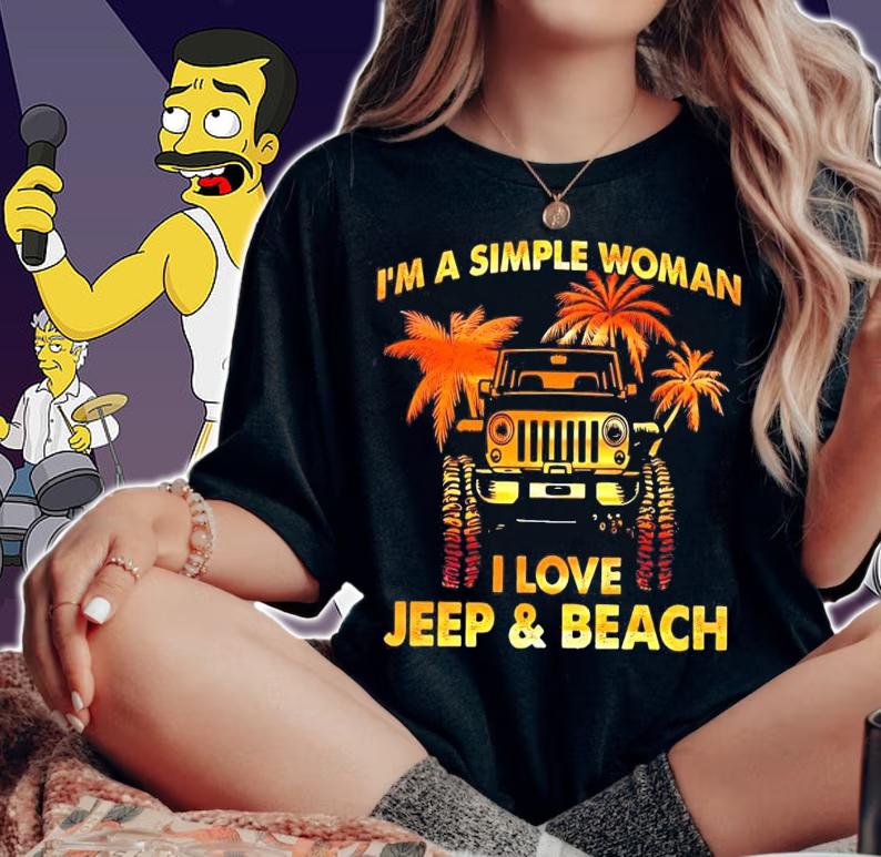 I'm a simple woman I love jeep and beach shirt woman shirt