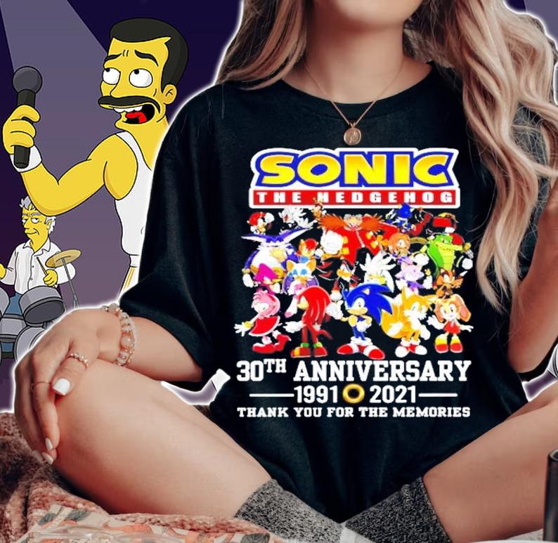 Sonic The Hedgehog 30th anniversary 1991 2021 t-shirt woman shirt