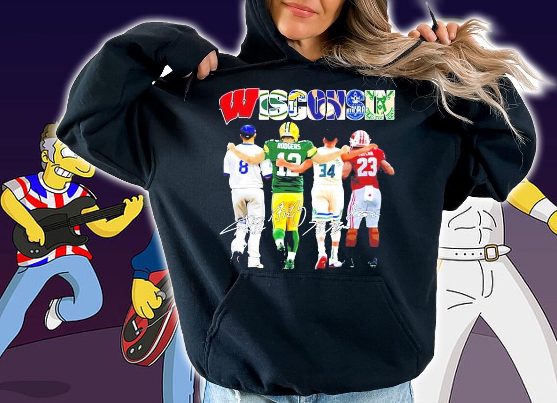 Wisconsin Ryan Braun Aaron Rodgers Giannis Antetokounmpo Jonathan Taylor shirt hoodie