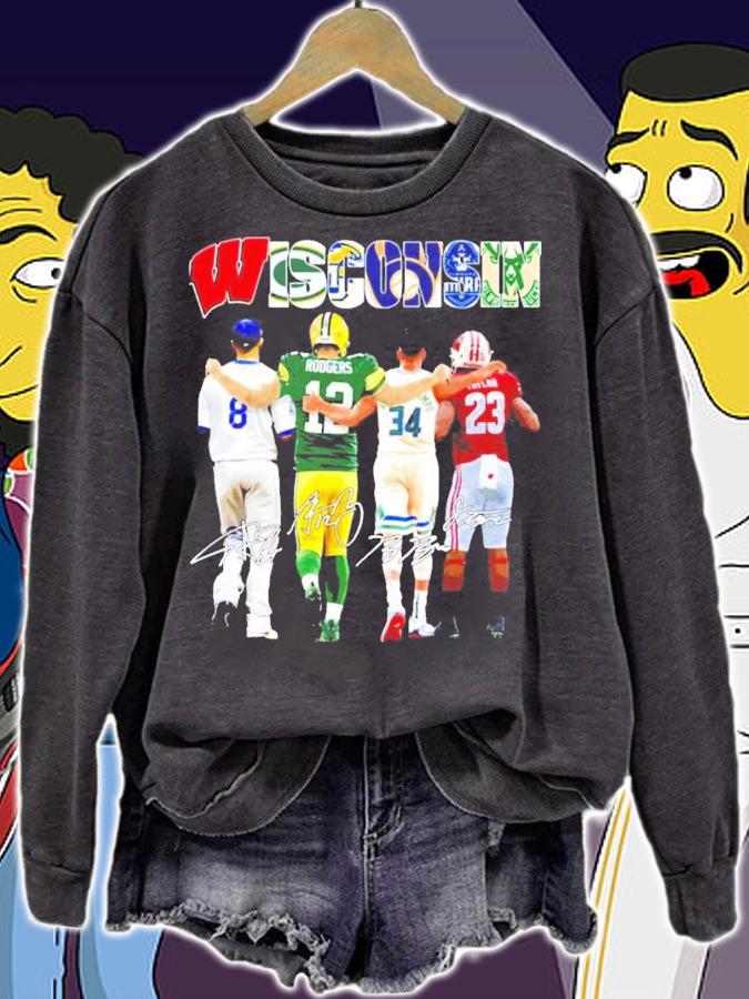 Wisconsin Ryan Braun Aaron Rodgers Giannis Antetokounmpo Jonathan Taylor shirt sweatshirt