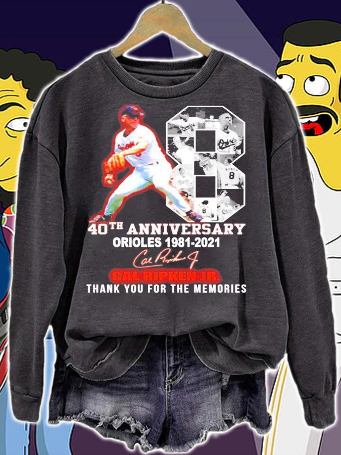 40th anniversary Orioles 1981-2021 Cal Ripken Jr signature shirt sweatshirt