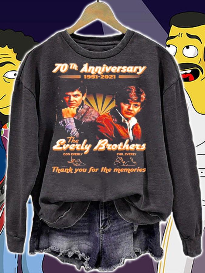 70th anniversary 1951-2021 The Everly Brothers thank You for the memories signatures T-shirt sweatshirt