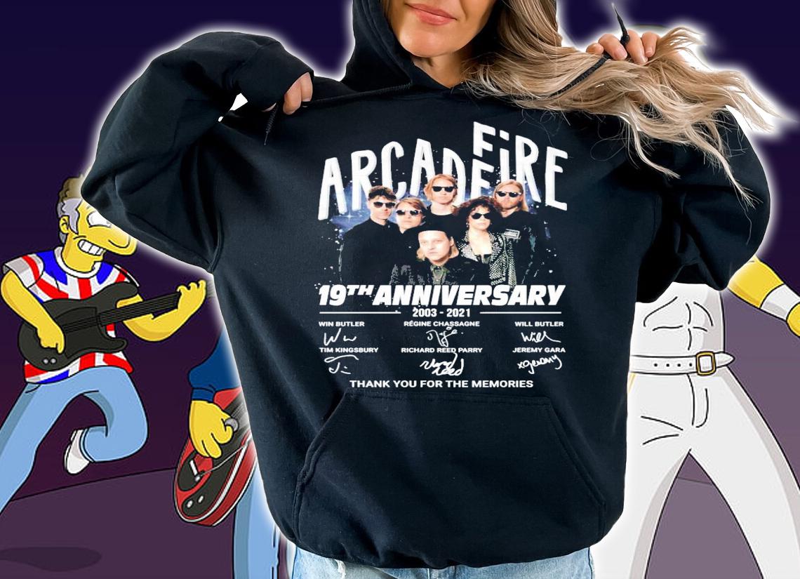 Arcade Fire 19th anniversary 2003-2021 signatures t-shirt