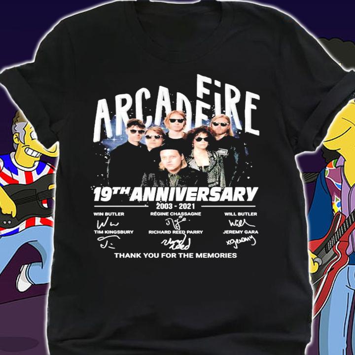 Arcade Fire 19th anniversary 2003-2021 signatures t-shirt