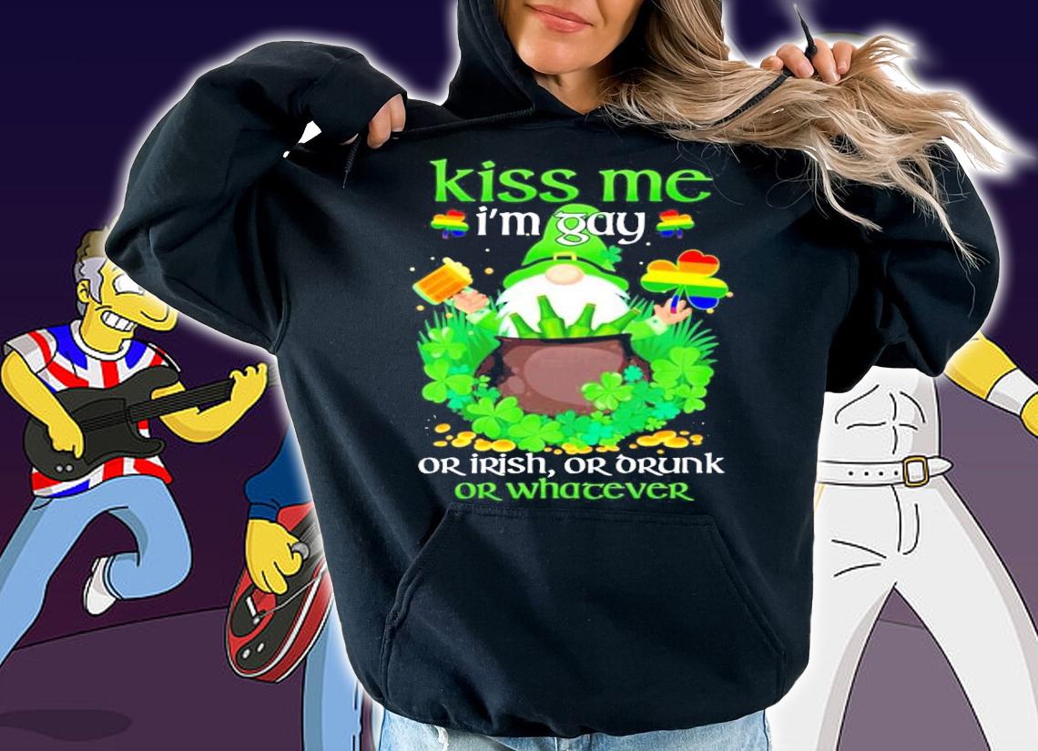 LGBT Gnomes kiss me I'm gay or irish or drunk or whatever St.Patrick's Day shirt