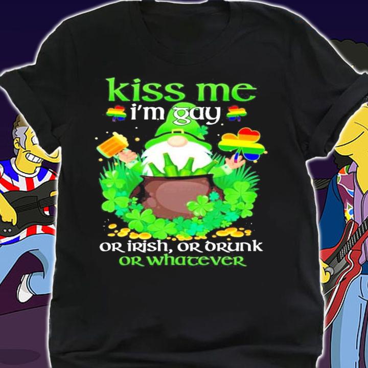 LGBT Gnomes kiss me I'm gay or irish or drunk or whatever St.Patrick's Day shirt