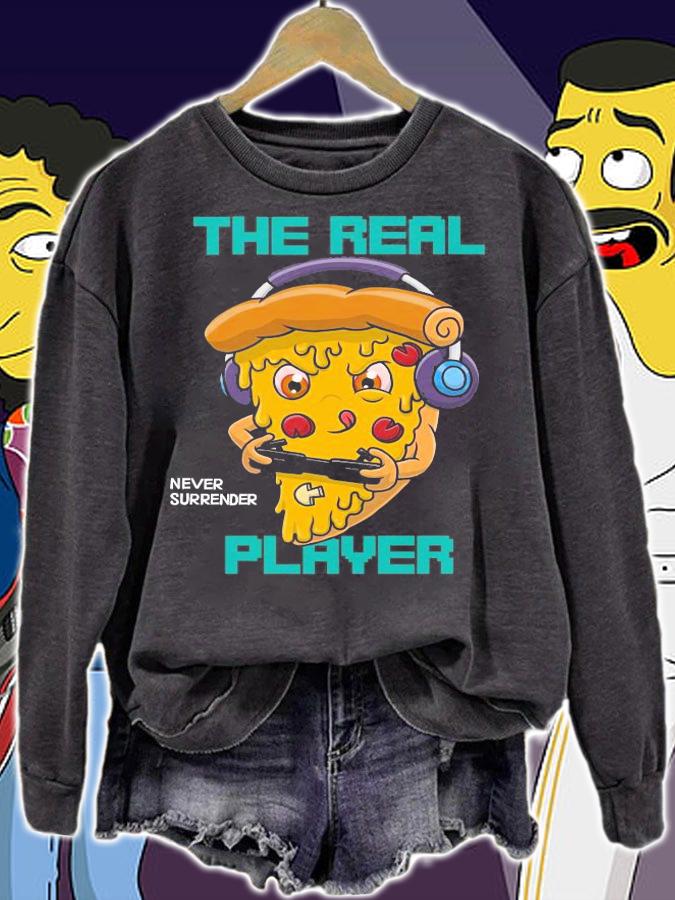 Pizza game the real never surrender player shirt sweatshirt