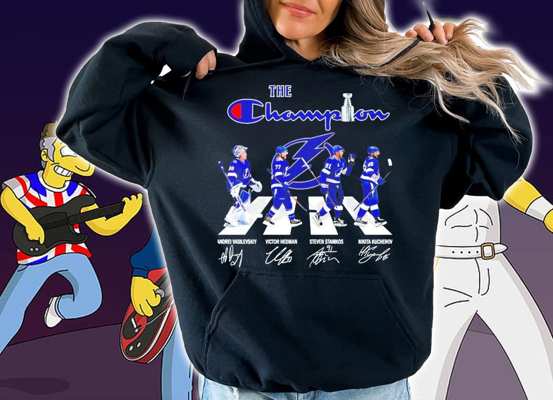 The Champion Cup Tampa Bay Lightning Abbey Road signatures t-shirt hoodie