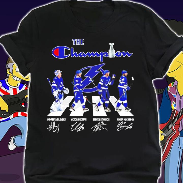The Champion Cup Tampa Bay Lightning Abbey Road signatures t-shirt shirt