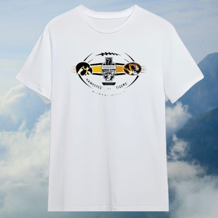 Official Iowa Hawkeyes vs Missouri Tigers 2024 Music City Bowl T-Shirt