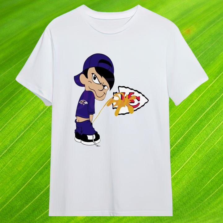 Baltimore Ravens Calvin Pissing on Chiefs Funny T-Shirt for Fans