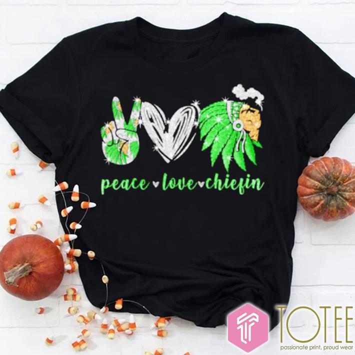 Kansas City Chiefs Peace Love Chiefin Weed T-Shirt - Limited Edition