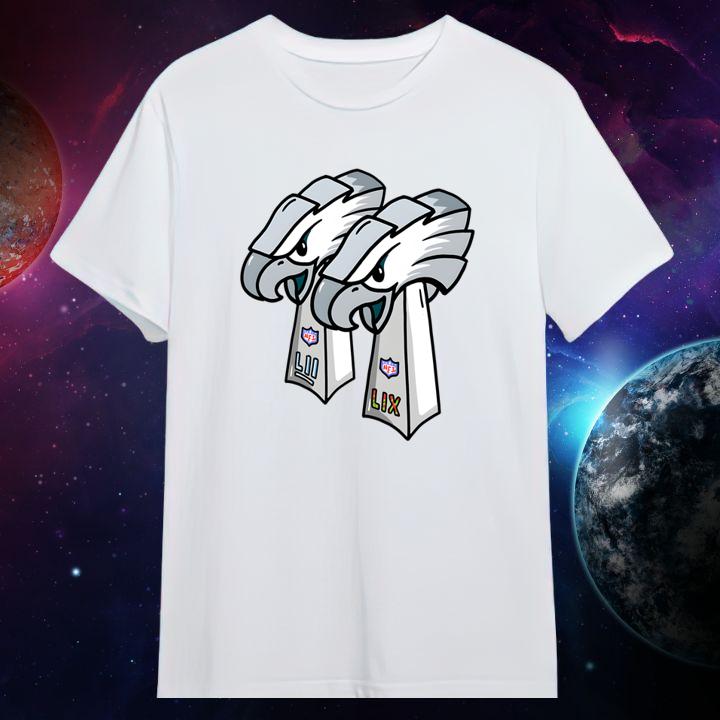 Philadelphia Eagles Win Super Bowl 2 Times Trophy NFL T-Shirt