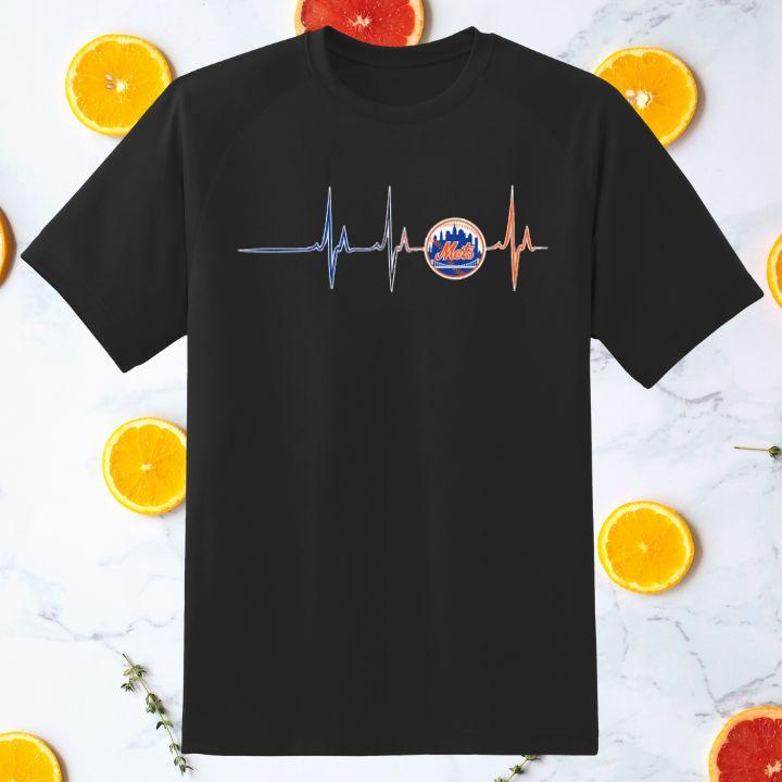 New York Mets Heartbeat Logo Funny Baseball T-Shirt