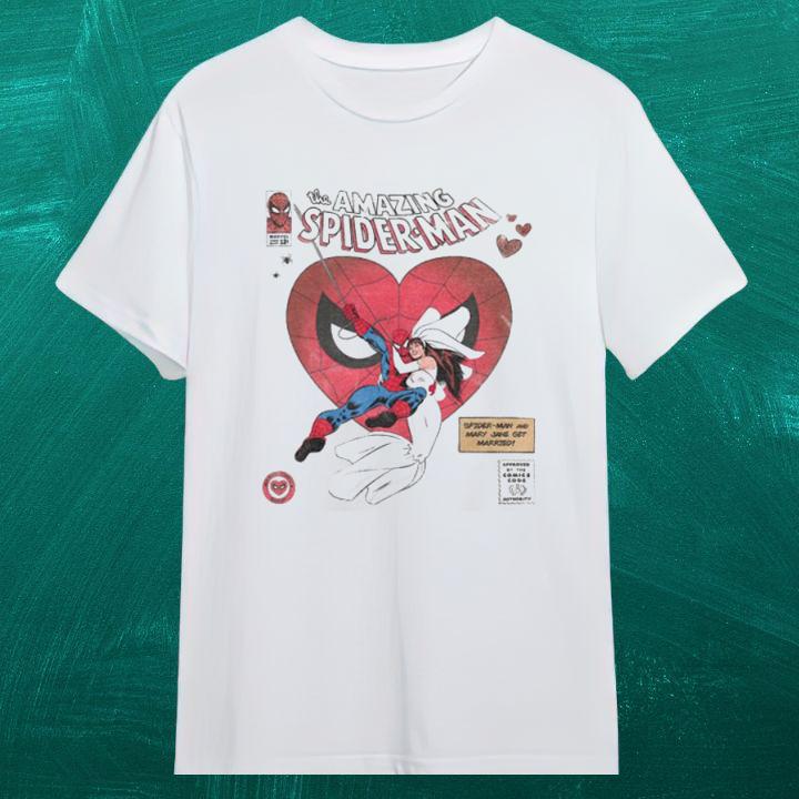 The Amazing Spider-Man Peter Parker Mary Jane Wedding T-Shirt