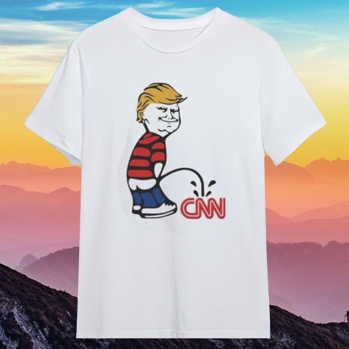 Calvin Trump Peeing On CNN Fake News T-Shirt