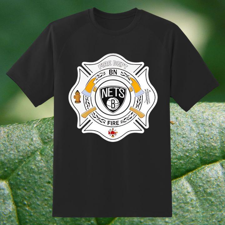Fire Dept Brooklyn Nets Logo Basketball Firefighter T-Shirt