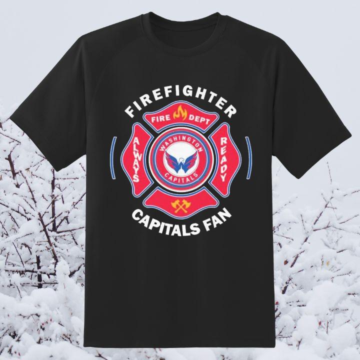 Fire Dept Washington Capitals Logo Hockey Firefighter T-Shirt