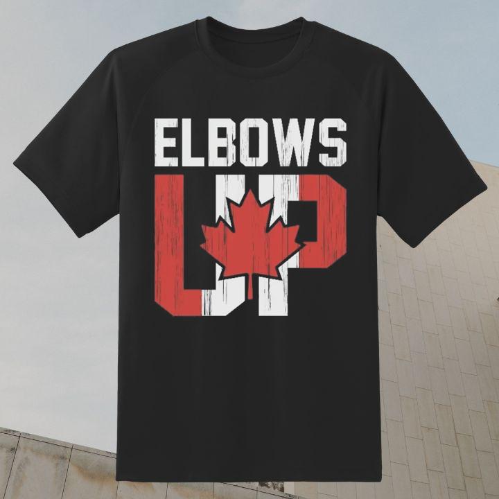 Elbows Up Maple Leaf Canada Flag J'Aime Le Canada Patriotic T-Shirt