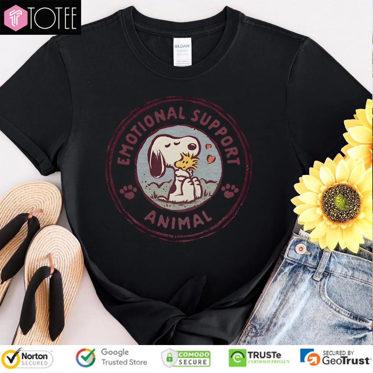 Snoopy And Woodstock Peanuts Emotional Support Animal Shirt