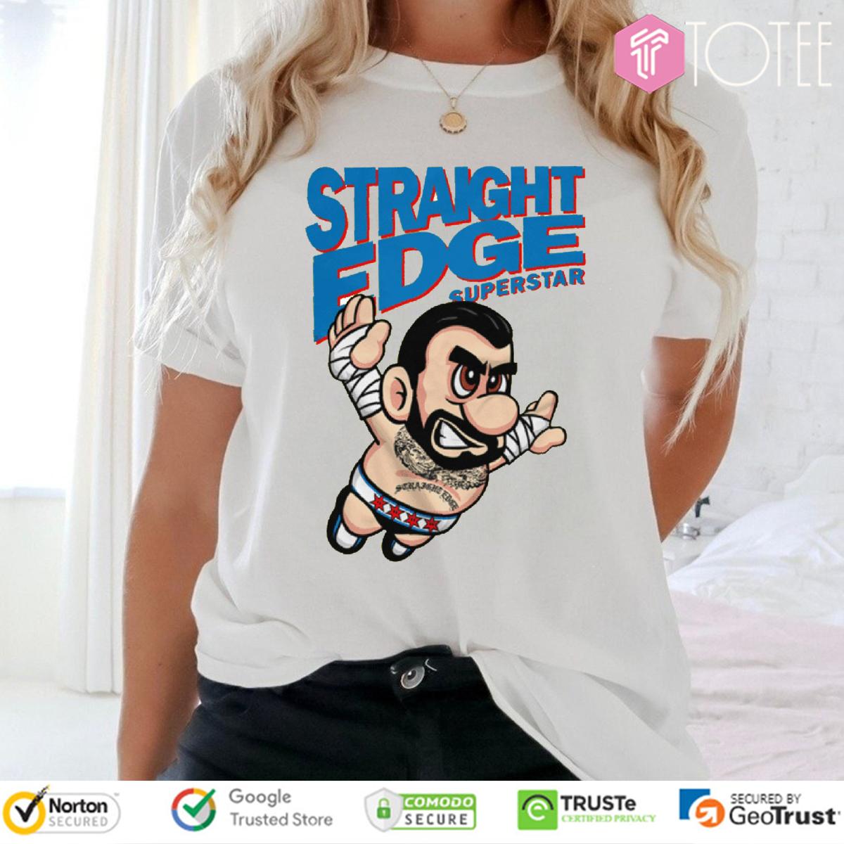 CM Punk Straight Edge Superstar Parody Super Mario Bros T-Shirt