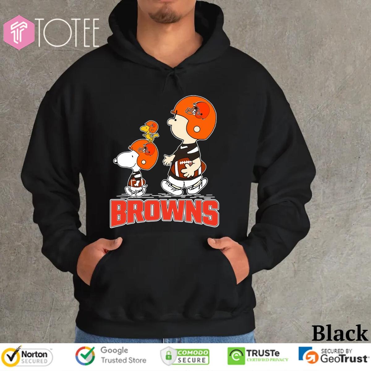 Peanuts Charlie Brown And Snoopy Dog Cleveland Browns Hoodie